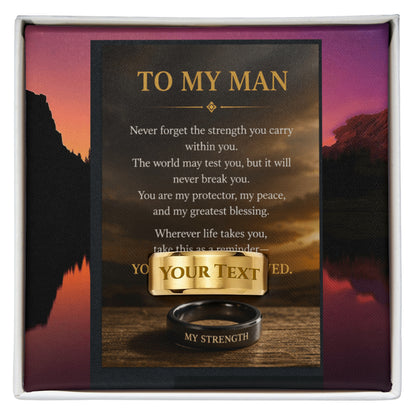 To My Man Ring – Personalized Engraved Gift for Him | Romantic Gift for Husband, Boyfriend, Military Man - FORGEDnLOVE