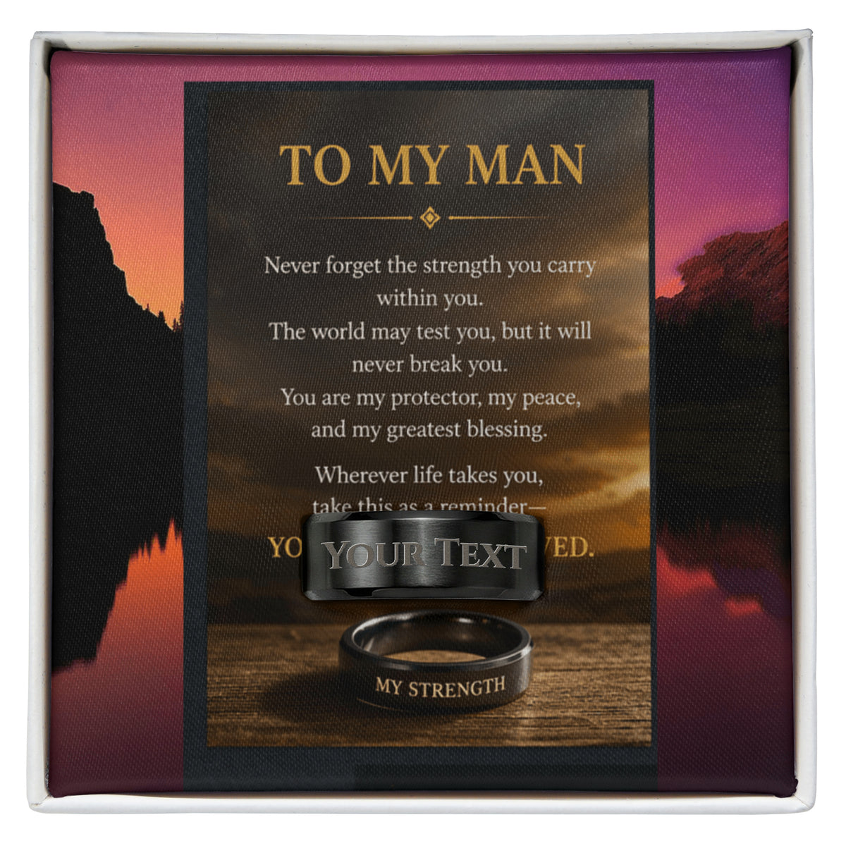 To My Man Ring – Personalized Engraved Gift for Him | Romantic Gift for Husband, Boyfriend, Military Man - FORGEDnLOVE