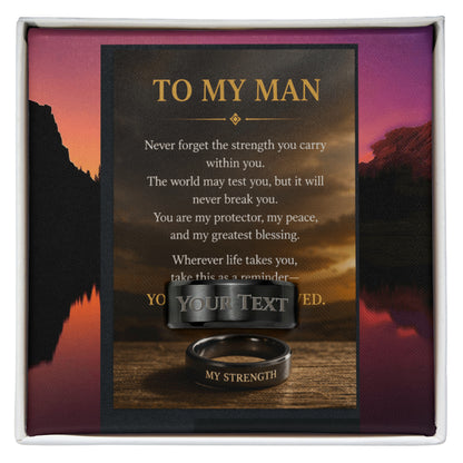 To My Man Ring – Personalized Engraved Gift for Him | Romantic Gift for Husband, Boyfriend, Military Man - FORGEDnLOVE