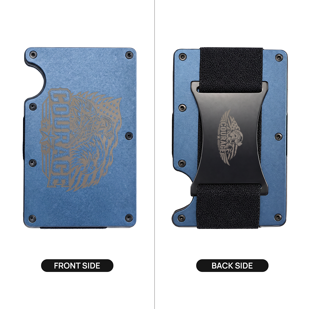 Courage Engraved Metal Wallet | Active Duty Military Money Clip