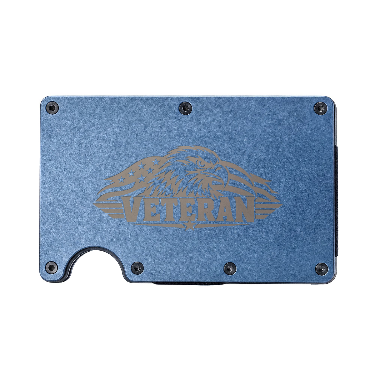 Veteran Engraved Metal Wallet | Eagle & American Flag Money Clip