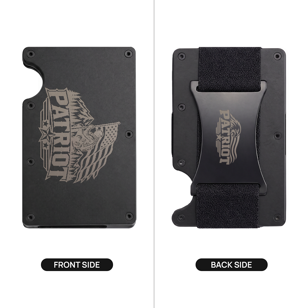 Patriot Engraved Metal Wallet | American Eagle & Flag Money Clip