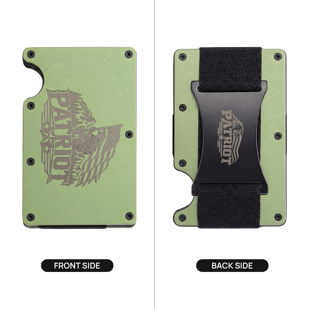 Patriot Engraved Metal Wallet | American Eagle & Flag Money Clip