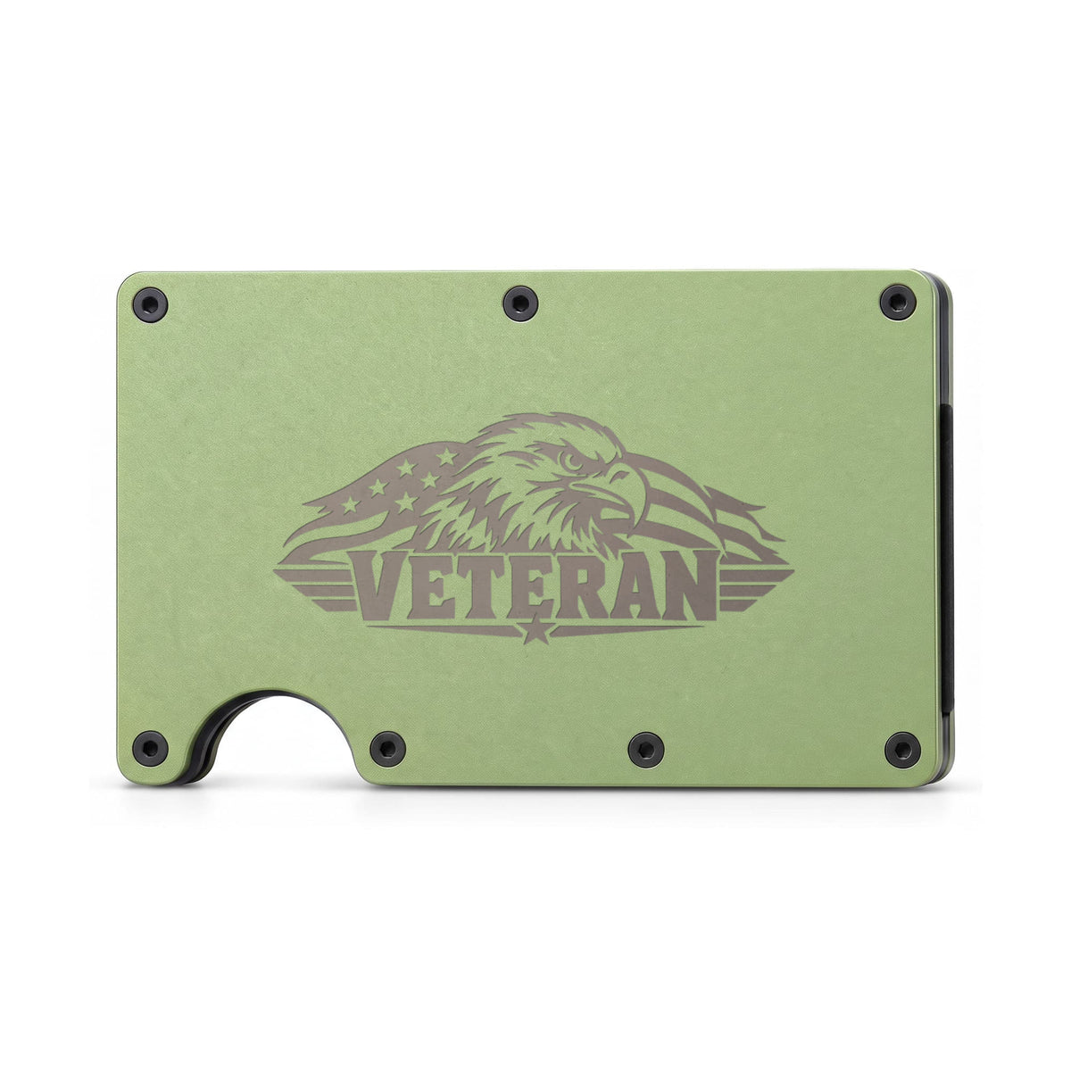 Veteran Engraved Metal Wallet | Eagle & American Flag Money Clip