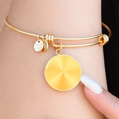 Personalized Luxury Circle Bangle Bracelet – Custom Engraved Keepsake Gift for Her (Silver or Gold) - FORGEDnLOVE