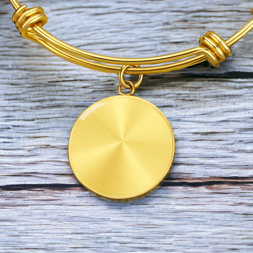 Personalized Luxury Circle Bangle Bracelet – Custom Engraved Keepsake Gift for Her (Silver or Gold) - FORGEDnLOVE