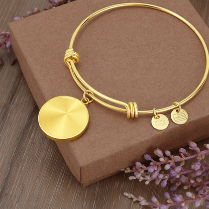 Personalized Luxury Circle Bangle Bracelet – Custom Engraved Keepsake Gift for Her (Silver or Gold) - FORGEDnLOVE