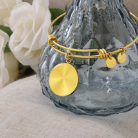 Personalized Luxury Circle Bangle Bracelet – Custom Engraved Keepsake Gift for Her (Silver or Gold) - FORGEDnLOVE