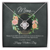 To My Mom – Love Knot Necklace | Mother's Day Gift from Son or Daughter | Meaningful Jewelry Gift for Mom