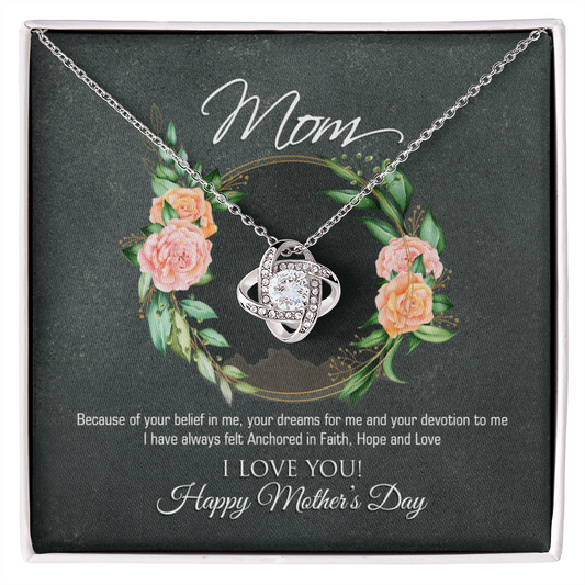 To My Mom – Love Knot Necklace | Mother's Day Gift from Son or Daughter | Meaningful Jewelry Gift for Mom