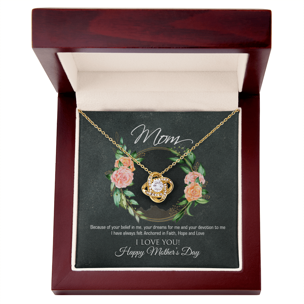 To My Mom – Love Knot Necklace | Mother's Day Gift from Son or Daughter | Meaningful Jewelry Gift for Mom