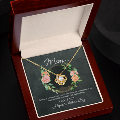 To My Mom – Love Knot Necklace | Mother's Day Gift from Son or Daughter | Meaningful Jewelry Gift for Mom