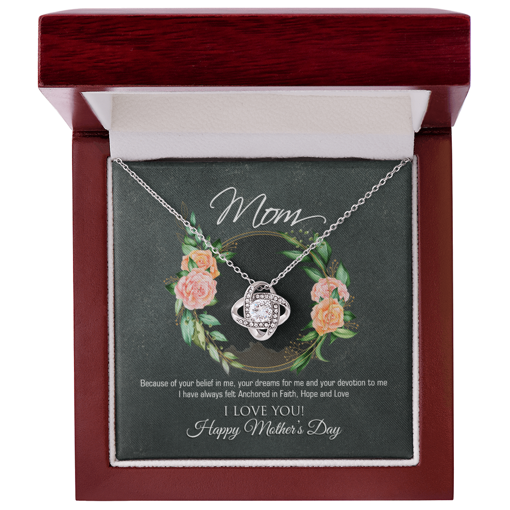 To My Mom – Love Knot Necklace | Mother's Day Gift from Son or Daughter | Meaningful Jewelry Gift for Mom