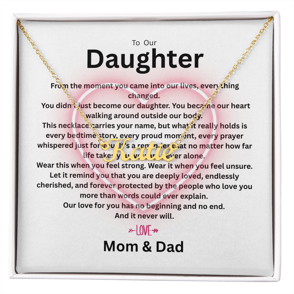 Personalized Daughter Name Necklace – A Forever Love Gift From Mom & Dad - FORGEDnLOVE