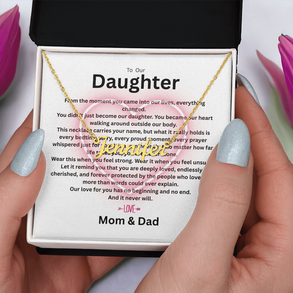 Personalized Daughter Name Necklace – A Forever Love Gift From Mom & Dad - FORGEDnLOVE