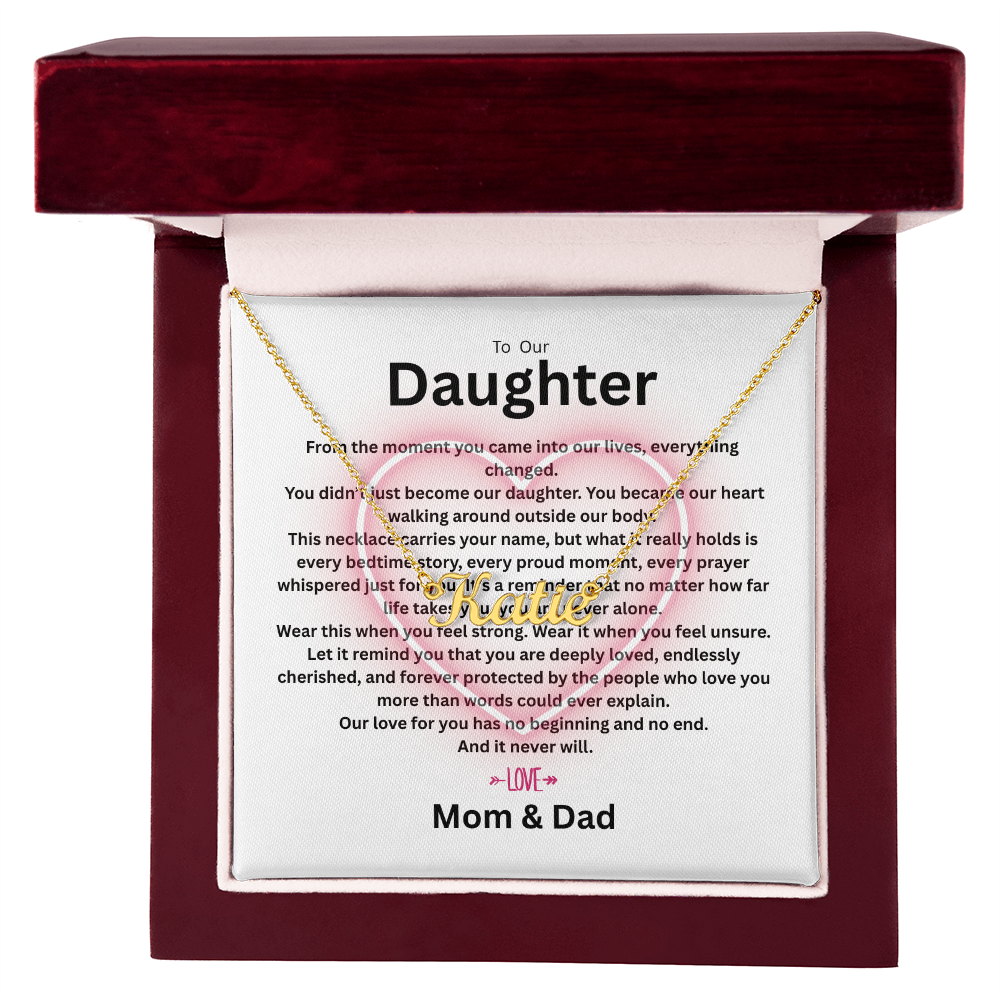 Personalized Daughter Name Necklace – A Forever Love Gift From Mom & Dad - FORGEDnLOVE