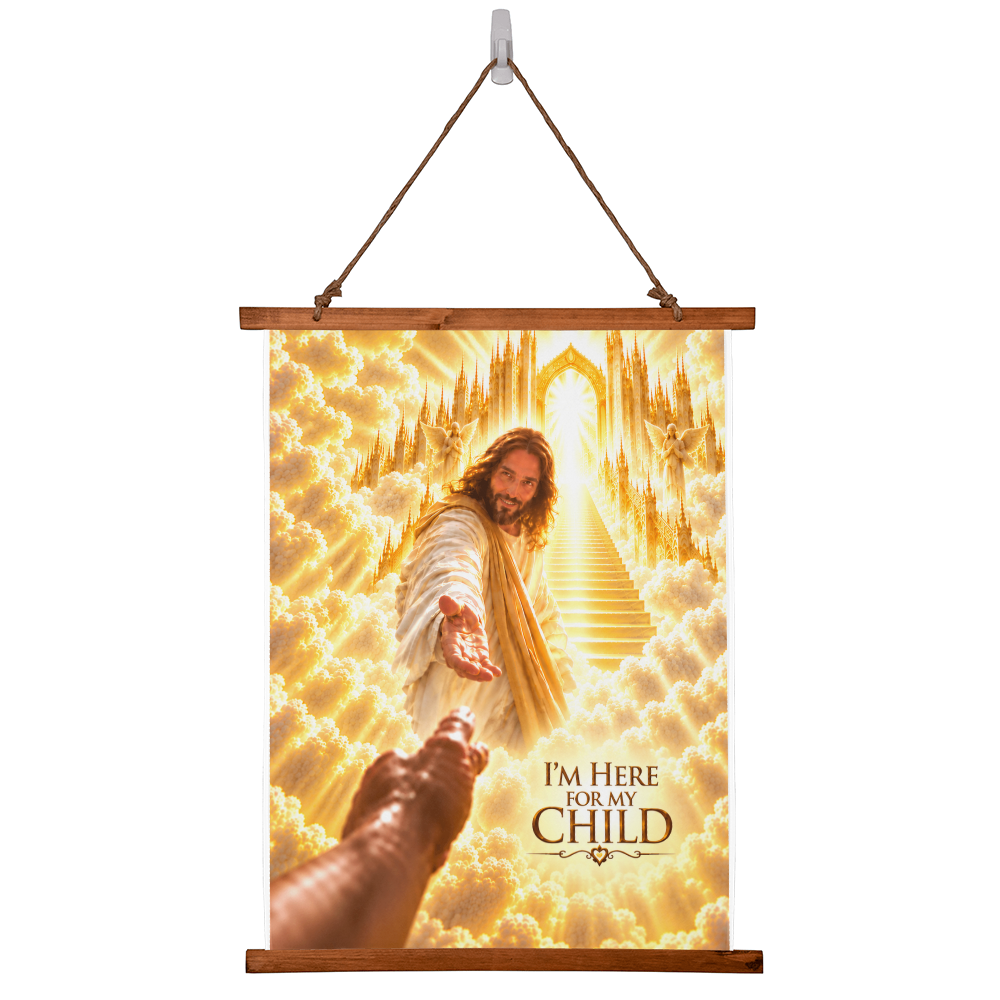 I'm Here for My Child – Jesus Heaven Christian Wall Tapestry | Memorial & Sympathy Gift