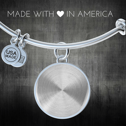 Personalized Luxury Circle Bangle Bracelet – Custom Engraved Keepsake Gift for Her (Silver or Gold) - FORGEDnLOVE