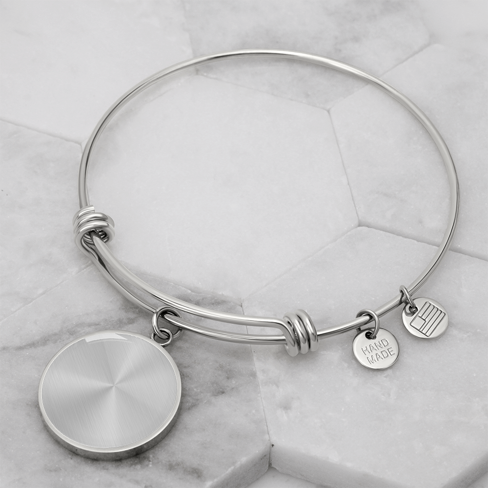 Personalized Luxury Circle Bangle Bracelet – Custom Engraved Keepsake Gift for Her (Silver or Gold) - FORGEDnLOVE