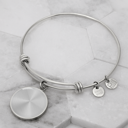 Personalized Luxury Circle Bangle Bracelet – Custom Engraved Keepsake Gift for Her (Silver or Gold) - FORGEDnLOVE