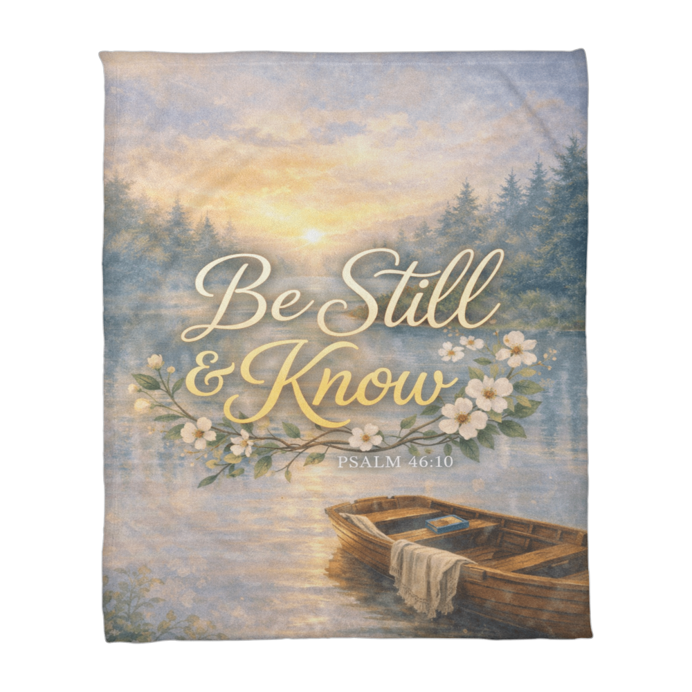 Be Still and Know Christian Blanket – Psalm 46:10 Faith Comfort Coral Fleece Blanket - FORGEDnLOVE
