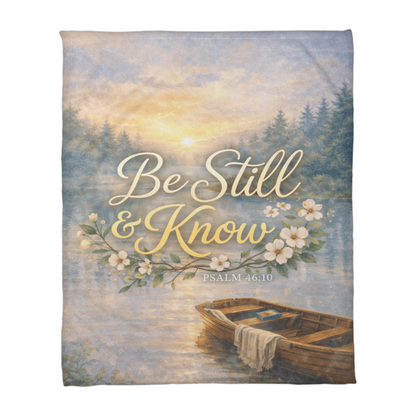 Be Still and Know Christian Blanket – Psalm 46:10 Faith Comfort Coral Fleece Blanket - FORGEDnLOVE