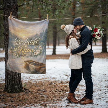 Be Still and Know Christian Blanket – Psalm 46:10 Faith Comfort Coral Fleece Blanket - FORGEDnLOVE