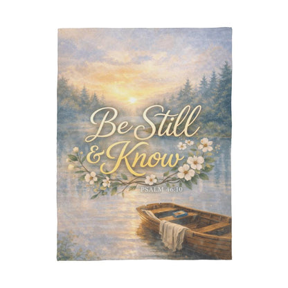 Be Still and Know Christian Blanket – Psalm 46:10 Faith Comfort Coral Fleece Blanket - FORGEDnLOVE