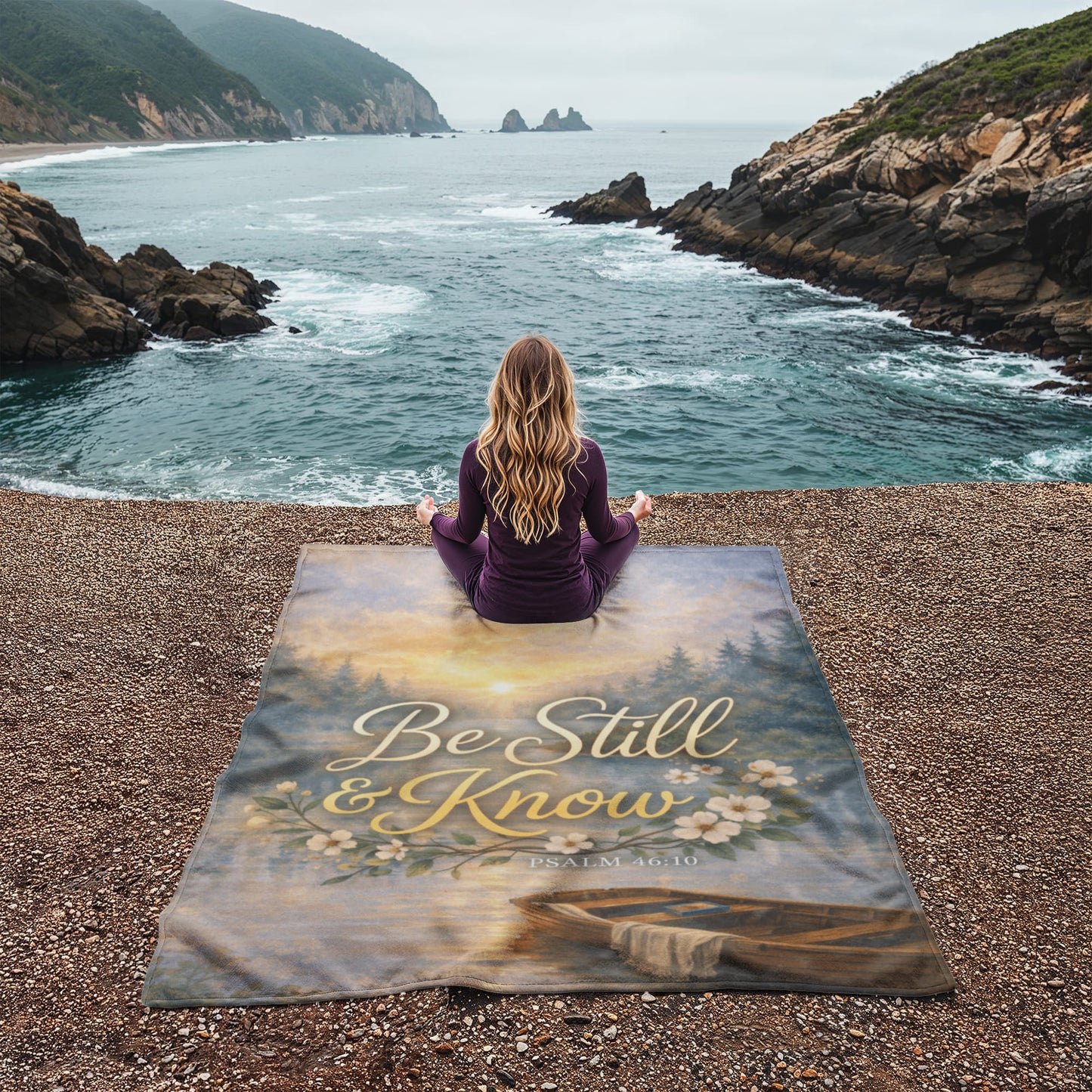 Be Still and Know Christian Blanket – Psalm 46:10 Faith Comfort Coral Fleece Blanket - FORGEDnLOVE