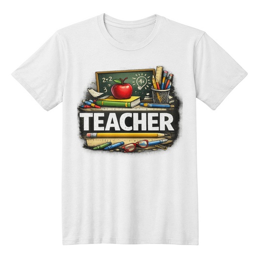 Teacher T-Shirt – Classic Classroom Teacher Graphic Tee | Teacher Appreciation Gift | Back to School Teacher Shirt | Educator Gift - FORGEDnLOVE