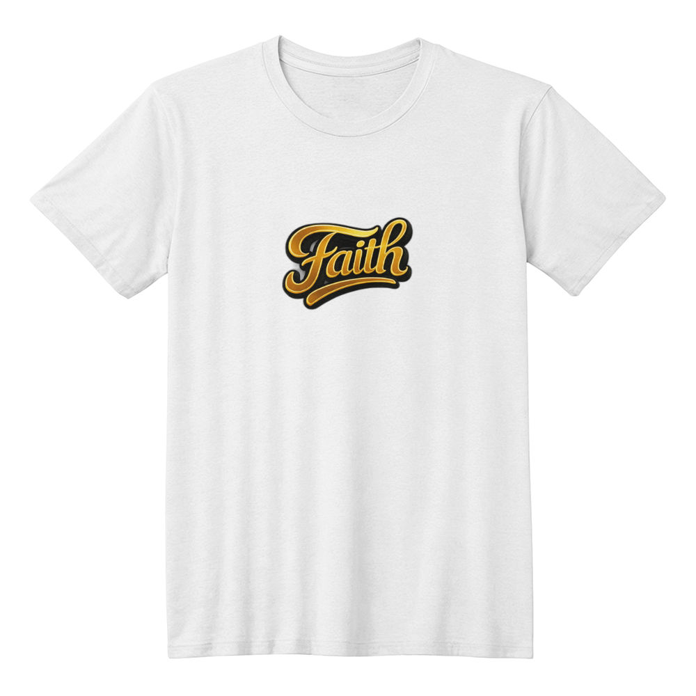 Faith Script Christian Shirt – Bold Minimalist Gold Faith Apparel - FORGEDnLOVE