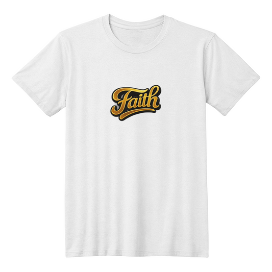 Faith Script Christian Shirt – Bold Minimalist Gold Faith Apparel - FORGEDnLOVE
