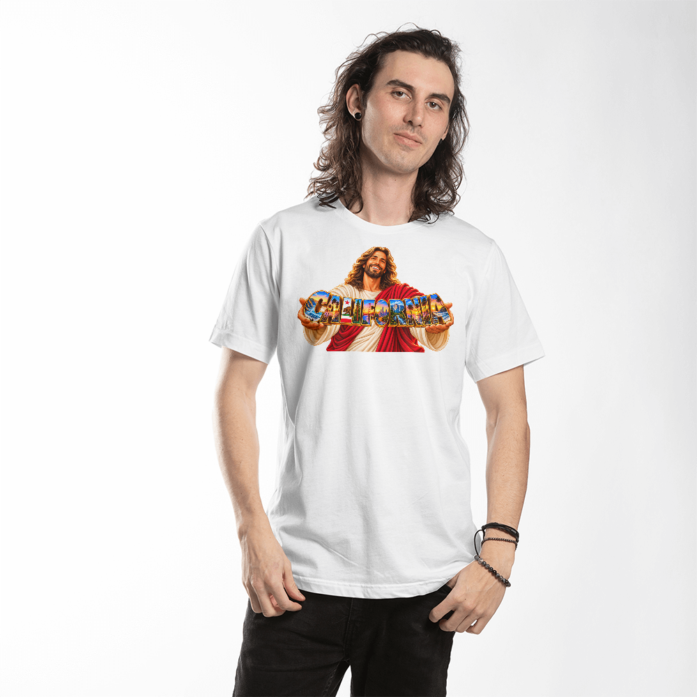 Jesus Holds California – Faith, Hope & Restoration Unisex T-Shirt