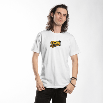 Faith Script Christian Shirt – Bold Minimalist Gold Faith Apparel - FORGEDnLOVE