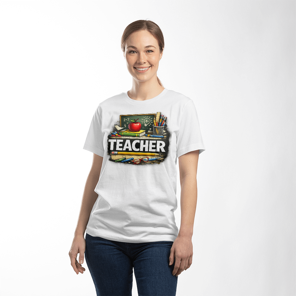 Teacher T-Shirt – Classic Classroom Teacher Graphic Tee | Teacher Appreciation Gift | Back to School Teacher Shirt | Educator Gift - FORGEDnLOVE