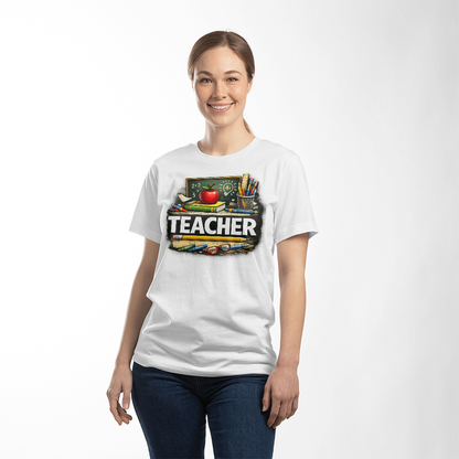 Teacher T-Shirt – Classic Classroom Teacher Graphic Tee | Teacher Appreciation Gift | Back to School Teacher Shirt | Educator Gift - FORGEDnLOVE
