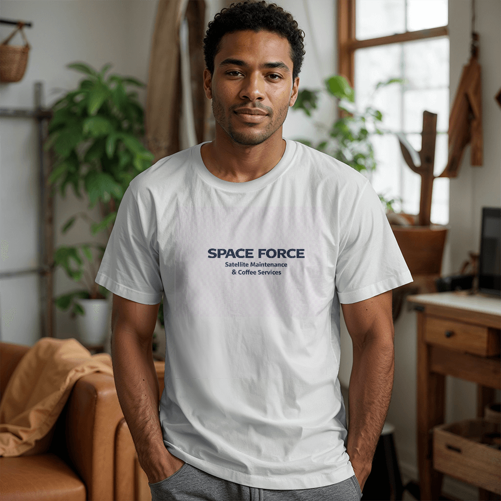 Funny Space Force Shirt – Satellite Maintenance & Coffee Services | Space Force Humor Tee | Military Space Shirt | Guardian Gift - FORGEDnLOVE