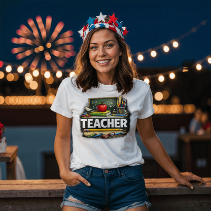Teacher T-Shirt – Classic Classroom Teacher Graphic Tee | Teacher Appreciation Gift | Back to School Teacher Shirt | Educator Gift - FORGEDnLOVE