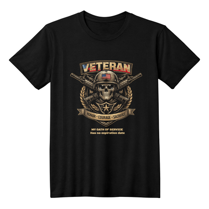 Veteran Skull T-Shirt - Honor - Courage -  Sacrifice