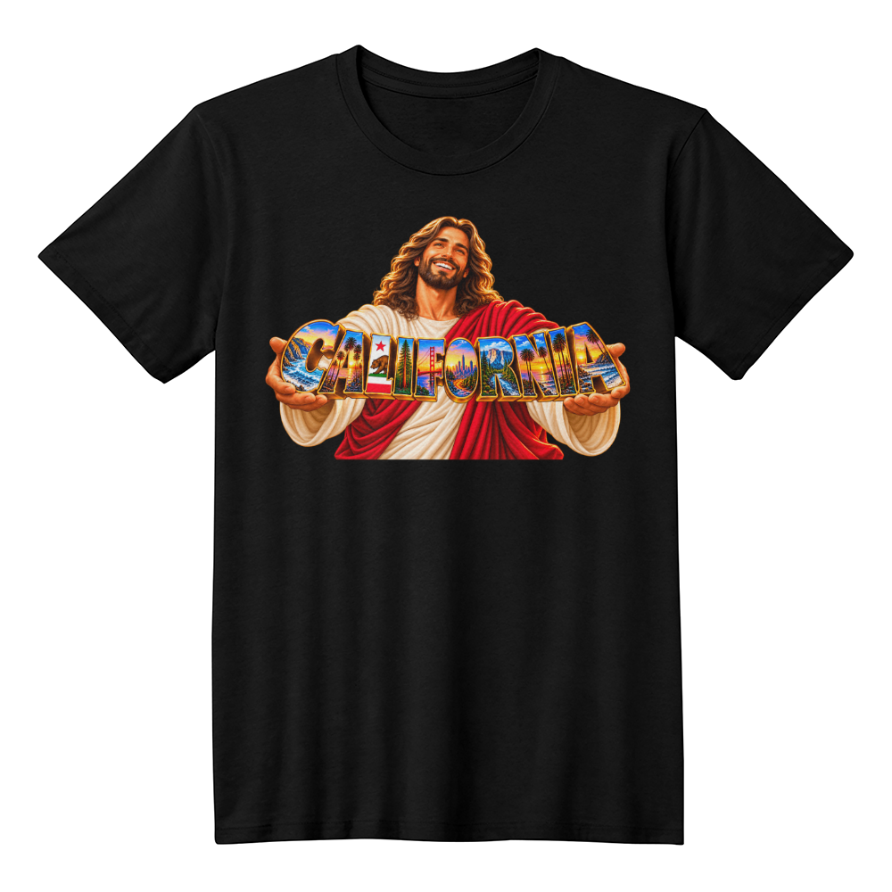 Jesus Holds California – Faith, Hope & Restoration Unisex T-Shirt