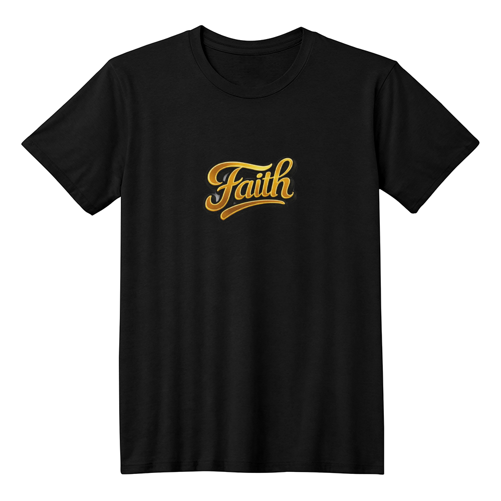Faith Script Christian Shirt – Bold Minimalist Gold Faith Apparel - FORGEDnLOVE