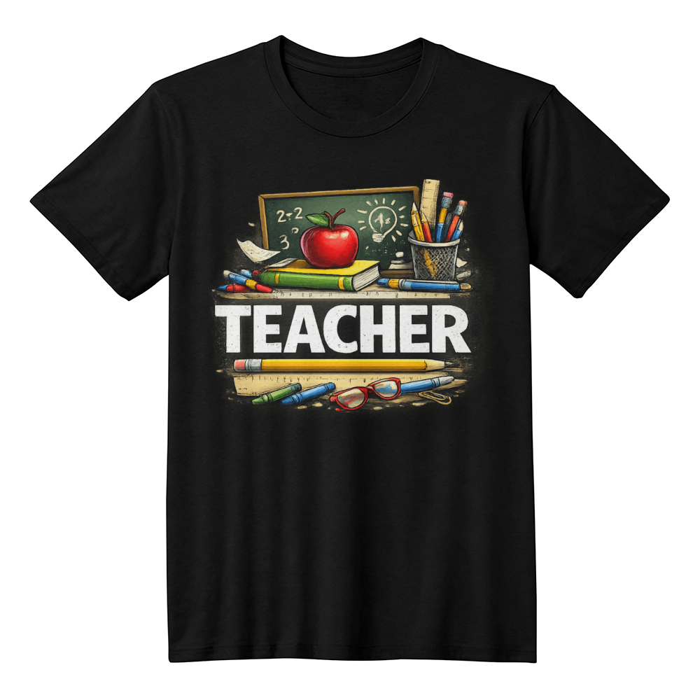 Teacher T-Shirt – Classic Classroom Teacher Graphic Tee | Teacher Appreciation Gift | Back to School Teacher Shirt | Educator Gift - FORGEDnLOVE