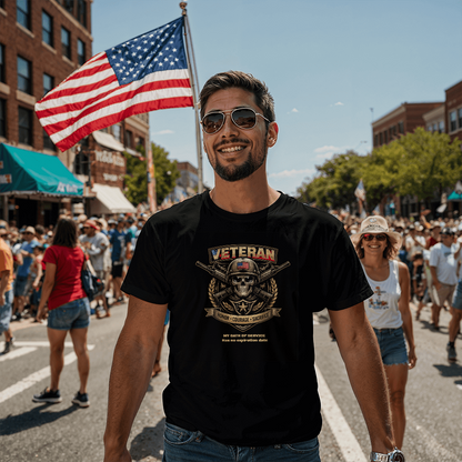 Veteran Skull T-Shirt - Honor - Courage -  Sacrifice