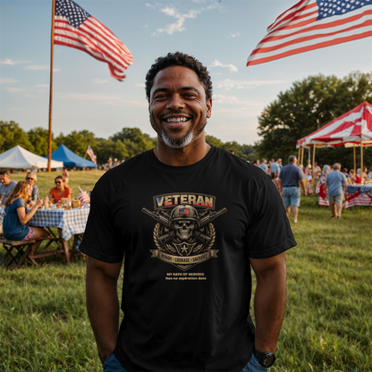 Veteran Skull T-Shirt - Honor - Courage -  Sacrifice