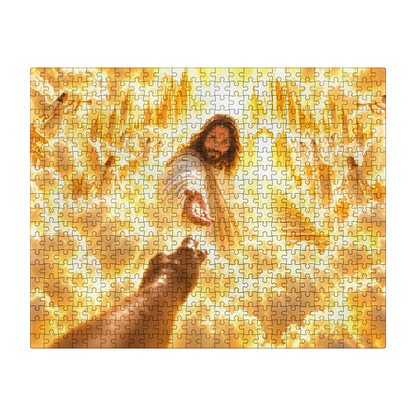"Reach for His Hand” – Heavenly Jesus 500-Piece Christian Puzzle