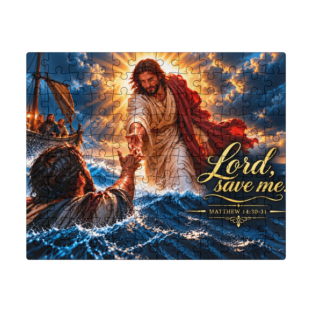 Lord, Save Me – 120 Piece Christian Puzzle | Matthew 14:30 Faith Gift