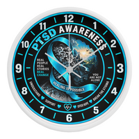 PTSD Awareness “Healing Is Possible” 10" Wooden Wall Clock