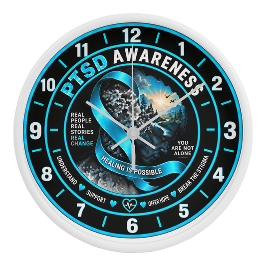 PTSD Awareness “Healing Is Possible” 10" Wooden Wall Clock