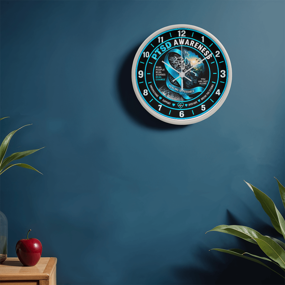 PTSD Awareness “Healing Is Possible” 10" Wooden Wall Clock