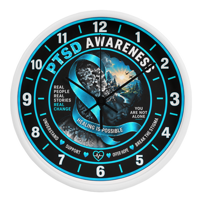 PTSD Awareness “Healing Is Possible” 10" Wooden Wall Clock